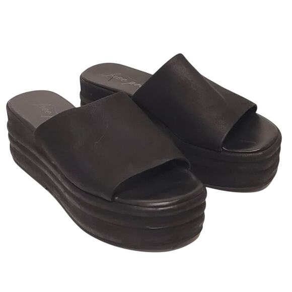 Free People Harbor Flatform Sandals Black EU 38 / 8 US - Picture 3 of 9
